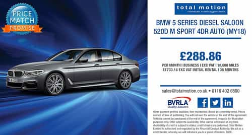BMW 5 Series M Sport Auto | Business Lease For £288.86 + VAT p/m!