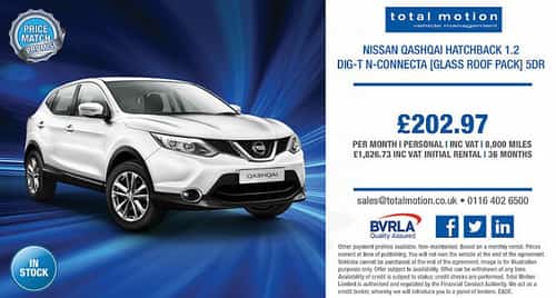 Nissan Qashqai [Glass Roof Pack] for £202.97 (inc. VAT) p/m!