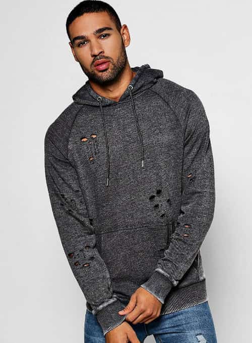 SAVE 68% on Over The Head Distressed Hoodies With Enzyme Wash!