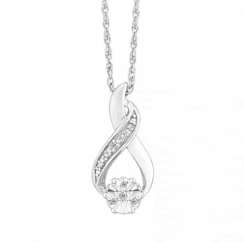 SAVE £89 on this Sterling Silver & Diamond Flower Cluster Pendant!