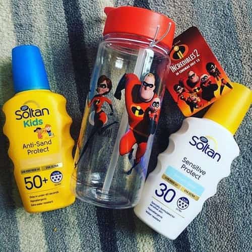 FREE Disney Incredibles Water Bottle when you buy 2 or more selected Soltan products!