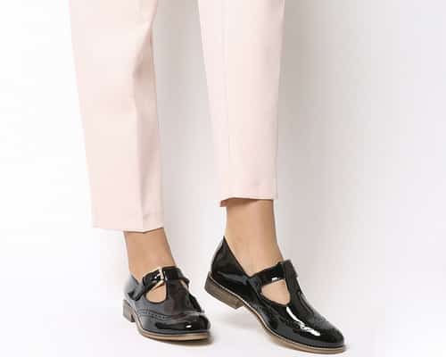 Prepare for 'Back To School' - Office Fop T Bar Flats Black Patent Leather: £59.00!