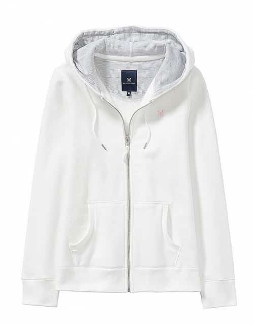 SALE - ZIP THROUGH HOODY IN WHITE LINEN!