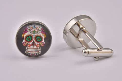 SALE - Mexican Sugar Skull Black Cufflinks!