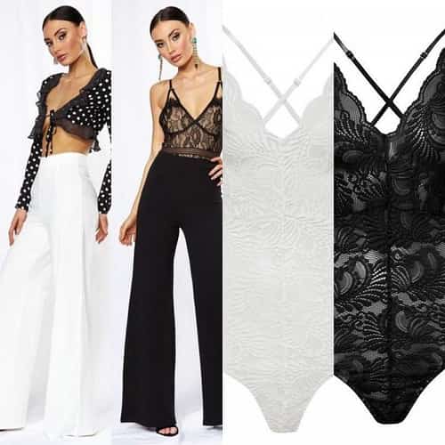 High waisted Trousers & Lace BodySuits