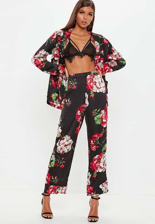 SAVE £15.00 - black floral wide leg trousers!