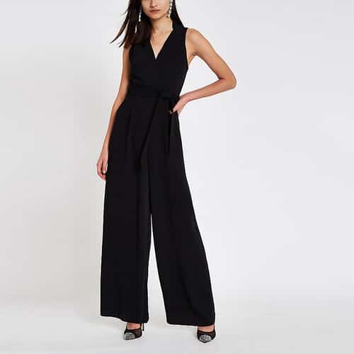 SALE, SAVE £30.00 - Black wrap tie front jumpsuit!
