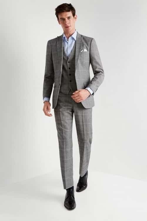 SALE, BIG CHRISTMAS SAVINGS - Moss Esq. Regular Fit Black and White Check Suit!