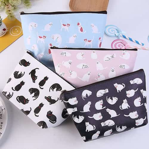 SALE, SAVE 82% - SaicleHome Kawaii Kitten Print Cosmetic Bag Multi-function Travel Storage Bag!
