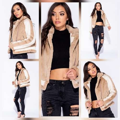Faux fur biker jacket