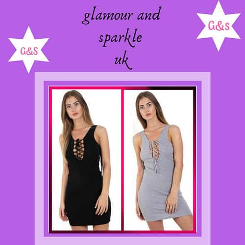 Lace up bodycon dress
