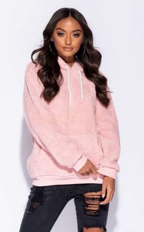 Pink Teddy Hooded Jumper