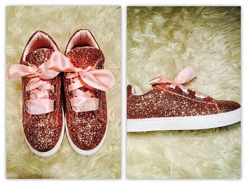 ROSE GOLD GLITTER PUMPS