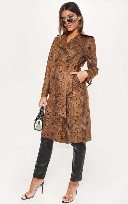 SALE - BROWN SNAKESKIN TRENCH COAT!