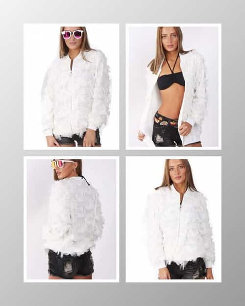 SHAGGY TEXTURED BOMBER JACKET