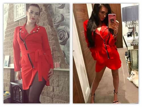 RED KADY ZIP FRONT BLAZER DRESS
