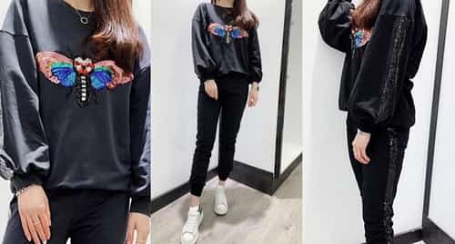 BEE SEQUINS LOUNGEWEAR / TRACKSUIT SET
