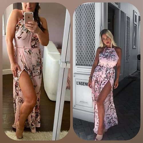 FLORAL THIGH SPLIT WIDE LEG TIE BACK JUMPSUIT