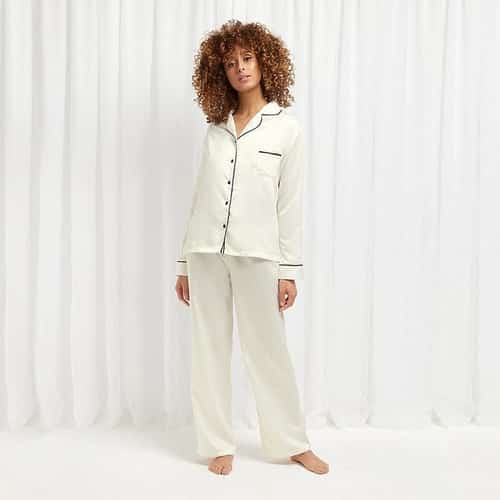 Bluebella 10% off Nightwear Gifts Collection - Inc. CLAUDIA SHIRT AND TROUSER CREAM