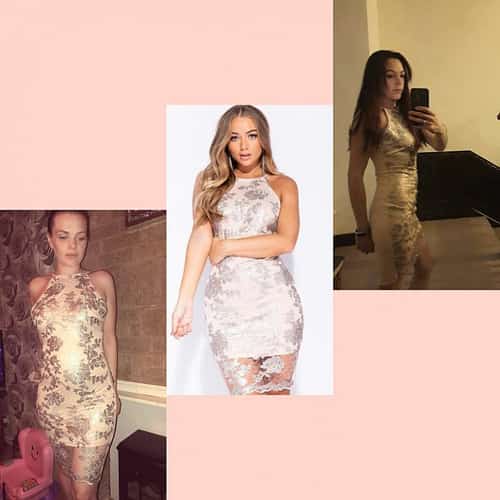 FLORAL SEQUIN FRONT SLEEVELESS BODYCON DRESS