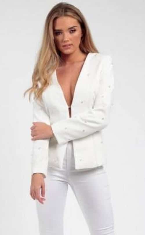OFF WHITE PEARL TAILORED BLAZER
