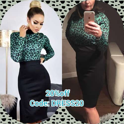 ANIMAL PRINT CONTRAST DRESS
