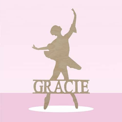 Save 50% - Personalised ballerina name signs made from wood painted to colour off your choice