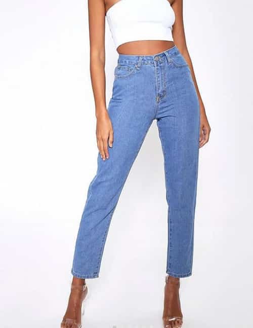 75% off everything - Light Wash Basic Highwaisted Mom Jeans