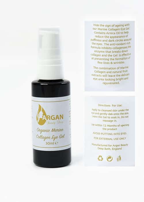 Eye Gel, Organic Marine Collagen, Natural Gel Treatment for Dark Circles, Puffiness, Wrinkles, Tired