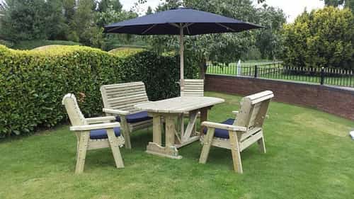 Ergonomical Table With 6 Seats Patio Set