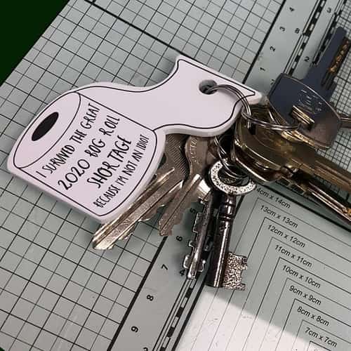 Bleddeh ell! You Boggers love toilet paper so much, that you've even cleared aht the keyring version