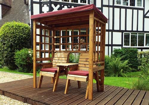 Henley Twin Garden Arbour – Burgundy