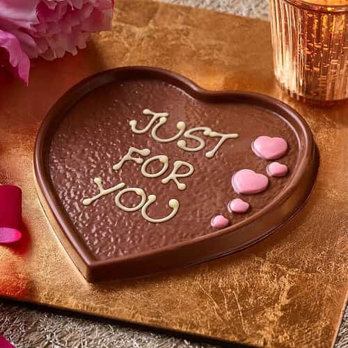 3 FOR £20.00 - Chocolate Heart Plaque (100g): £8.00!