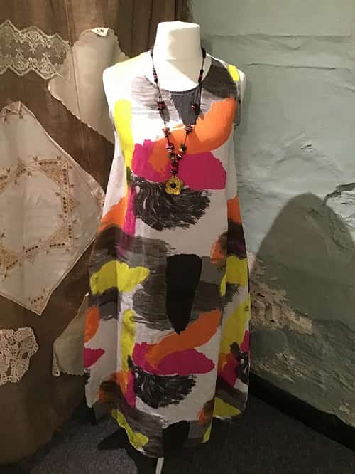 Abstract linen dress