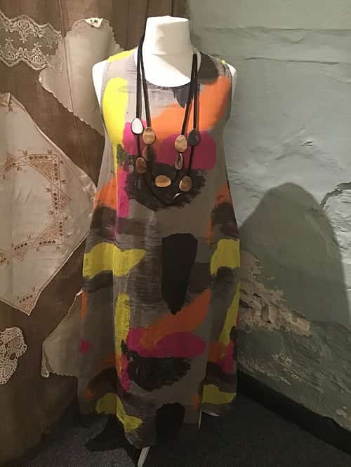 Abstract linen dress