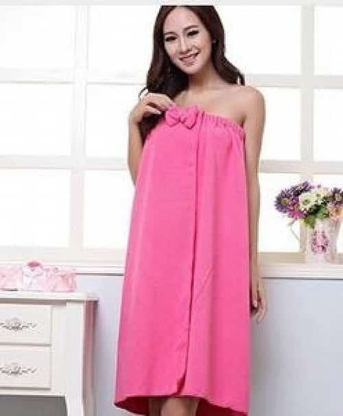 Women Microfiber Bath Towel Bath Robe Bathrobe Body Spa Bath Bow Wrap Towel Super Absorbent Bath Gow