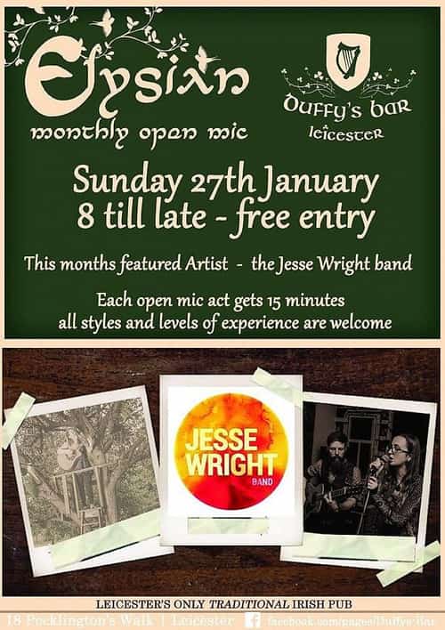 Elysian's Open Mic at Duffy's, featuring Jesse Wright.