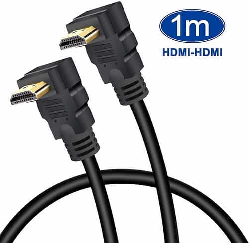 90 Degree Angled HDMI to HDMI Cable, Ultra High Speed 2.0 HDMI Lead with 1M HDMI Cord, HD 1080P, Sup