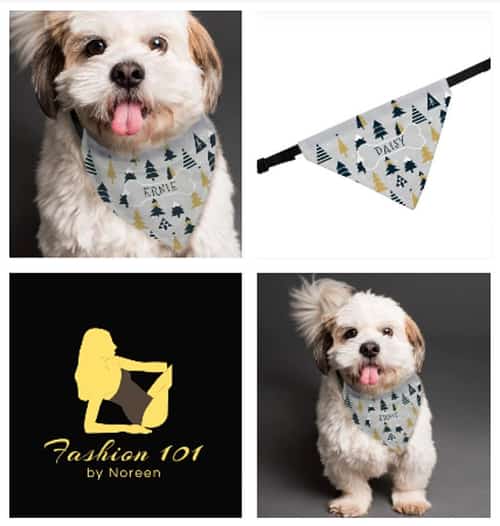 Personalised Christmas Tree Dog Bandana for only £7.99