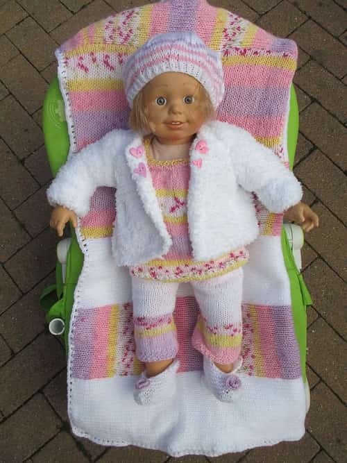 Hand knitted baby set