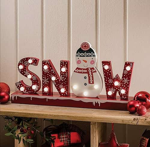 18 LED Warm White Light ‘Snow’ Sign