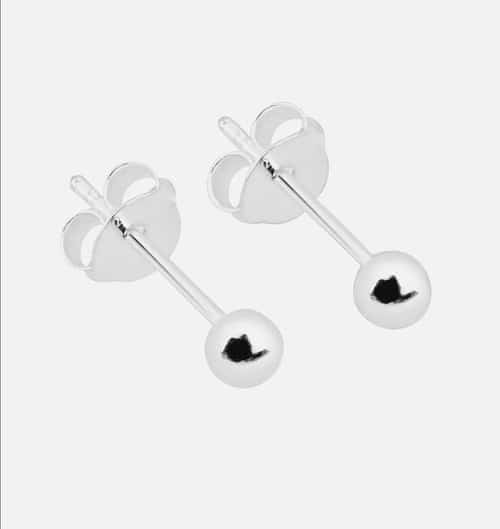 Sterling Silver 2mm Ball Ear Studs