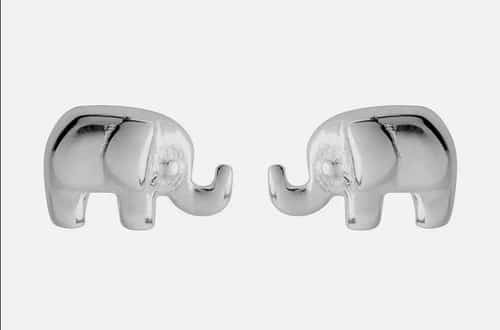 925 Solid Sterling Silver Elephant Design Earrings