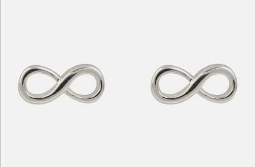 Pair of infinity Symbol Sterling Silver Ear Studs