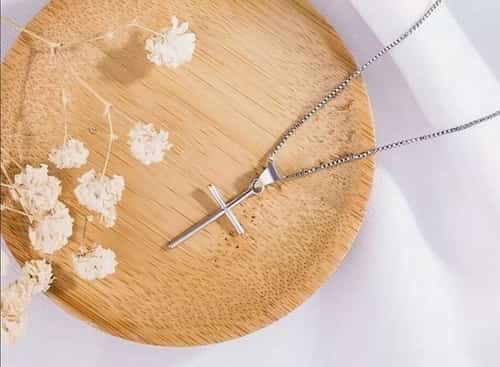 Simple Cross Pendant 925 Sterling Silver Chain