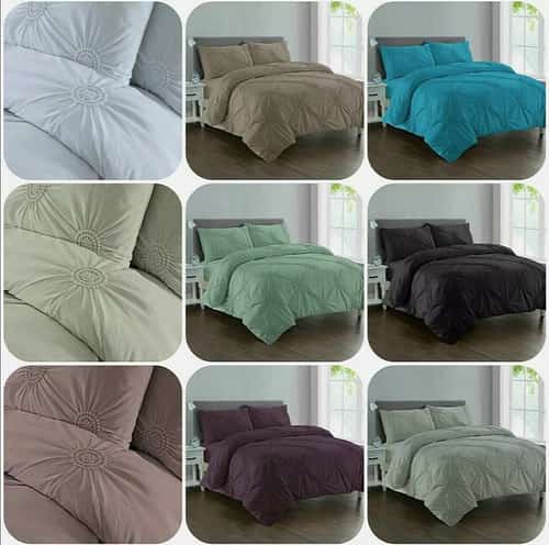 Pintuck Sunflower Diamonds Design Luxury Duvet Cover Set Regular price £25.00
