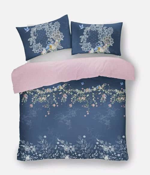 Bella Birds Floral Pattern Fully Reversible Bedding Set