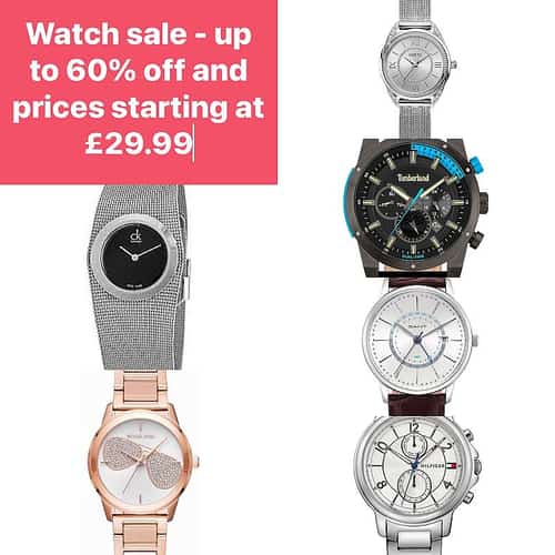 WATCH SALE - UP TO 60% DISCOUNT AND PRICES STARTING AT £29.99 (PLUS AN EXTRA 10% FOR SNIZL USERS
