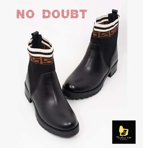 Limited Stocks! BLACK FAUX LEATHER PRINTED ANKLE BOOTS