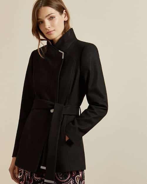 SALE - Short belted wool wrap coat!